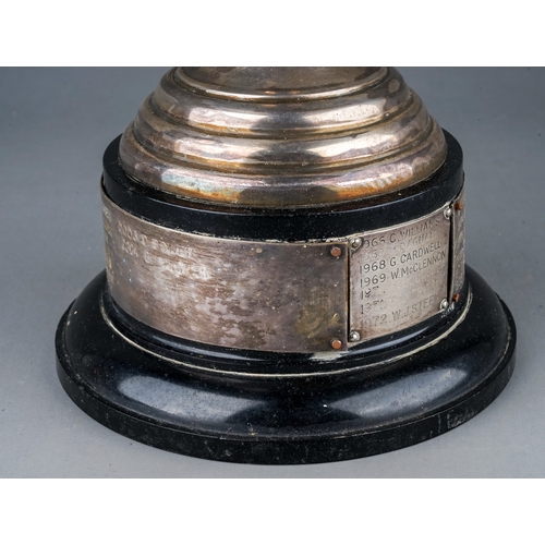 179 - A Modern two handled silver trophy with presentation inscription dated 1965, hallmarked by Viner's o... 