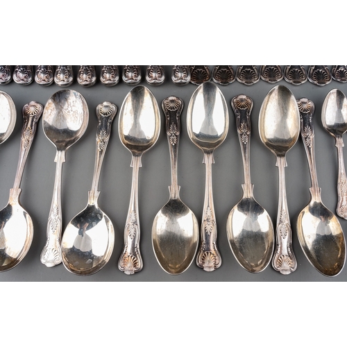 188 - A Sheffield A1 EPNS King's pattern six piece / place flatware service including table knives, forks,... 