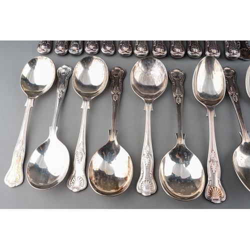 188 - A Sheffield A1 EPNS King's pattern six piece / place flatware service including table knives, forks,... 