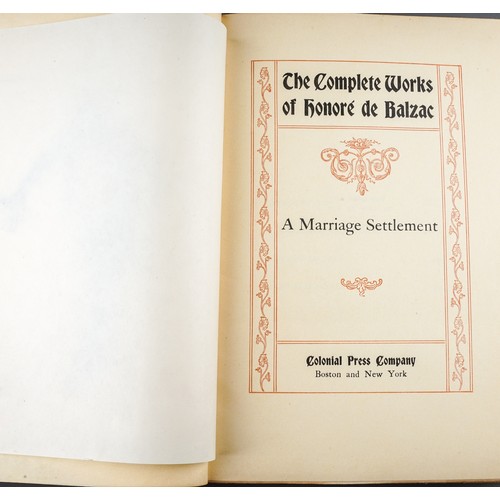 191 - The Complete works of Honore de Balzac in 13 volumes.  Colonial Press 10 Boston and New York ND c190... 