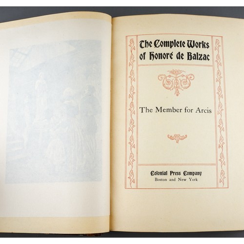 191 - The Complete works of Honore de Balzac in 13 volumes.  Colonial Press 10 Boston and New York ND c190... 