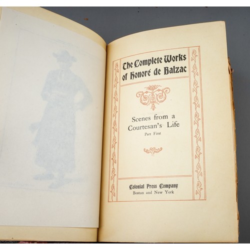 191 - The Complete works of Honore de Balzac in 13 volumes.  Colonial Press 10 Boston and New York ND c190... 