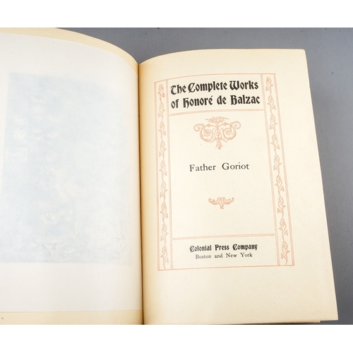 191 - The Complete works of Honore de Balzac in 13 volumes.  Colonial Press 10 Boston and New York ND c190... 