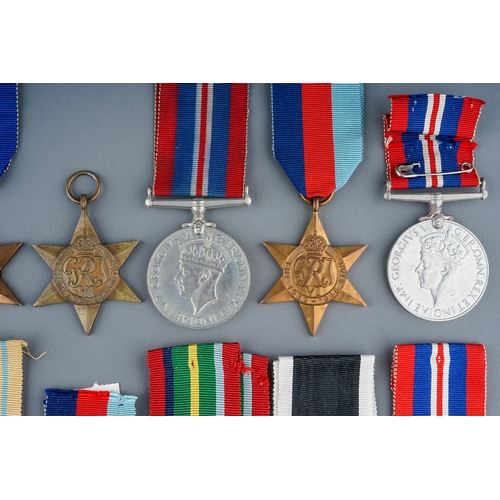 241 - A collection of British Second World War Medals 1939 to 45 Star x3, War Medal x3, Italy Star, Atlant... 