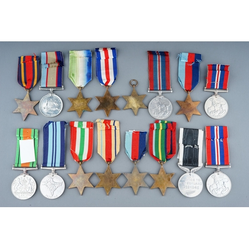 241 - A collection of British Second World War Medals 1939 to 45 Star x3, War Medal x3, Italy Star, Atlant... 