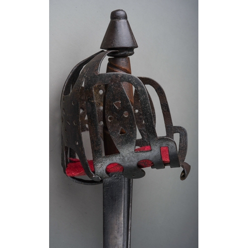 259 - Scottish military basket hilt sword dating from the third quarter of the 18th Century.  Both wooden ... 