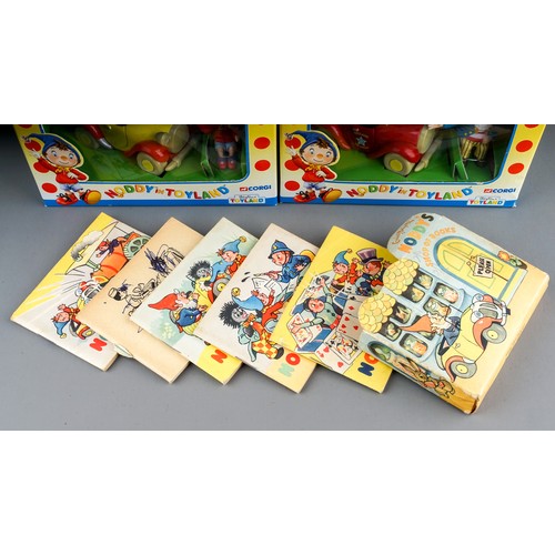 263 - A collection of six Corgi Noddy in Toyland model cars, all boxed together with card Shop of Books