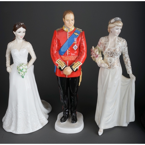 361 - Royal Interest: a collection of Worcester, Coalport and Royal Doulton figures to include: six models... 