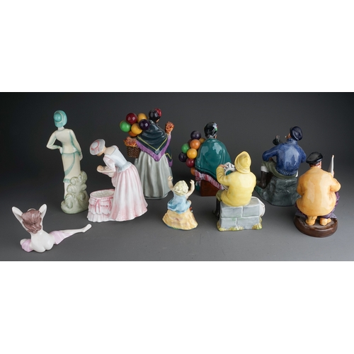 362 - A collection of Royal Doulton to include: 
The Old Balloon Seller HN1315
Biddy Pennyfarthing HN1843
... 