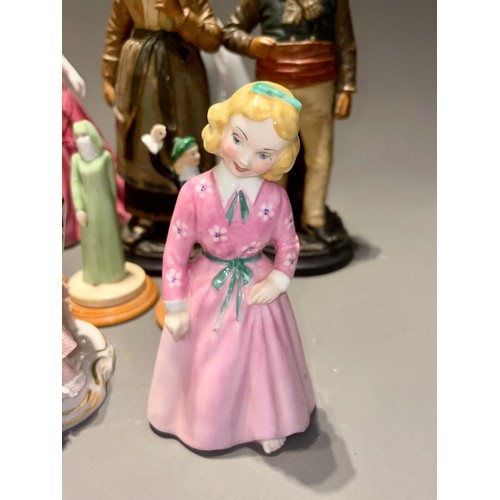 395 - Assorted ceramic figures to include: Royal Worcester Queen Elizabeth, The Queen Mother (with certifi... 