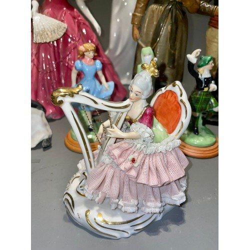 395 - Assorted ceramic figures to include: Royal Worcester Queen Elizabeth, The Queen Mother (with certifi... 