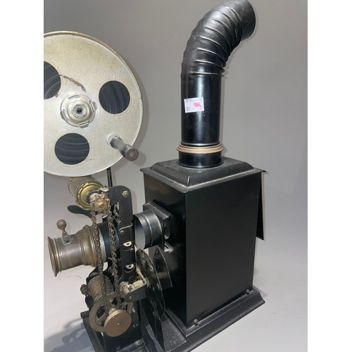 419 - A Bavarian GBN tinplate and brass 35mm hand crank projector, early 20th Century