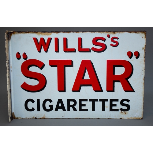 446 - An early 20th Century white enamel advertising sign WILL'S STAR CIGARETTES, approx 30 x 45cm