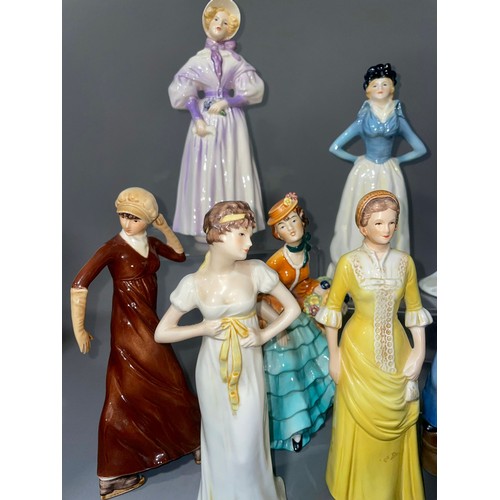 483 - A set of 12 Goebel figures of ladies to include Impatience, Centre stage, Gentle Thoughts etc.