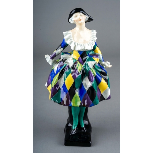 491 - An early 20th Century Royal Doulton figure Harlequinade HN585, factory stamp to base, impressed numb... 