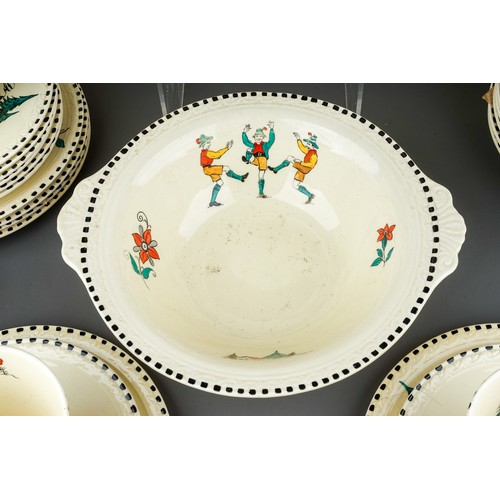 492 - 1930's Tyrol Ware  J &G Meaking Sunshine pattern tea set and part dinner set. Reg no 561073