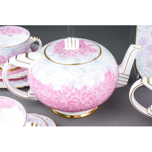 501 - Large Paragon tea set, replica of service made for H.M. Queen, including tea pot, hot water jug, 6 t... 