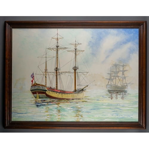 523 - Oil painting of a ship