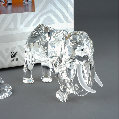 581 - Two Swarovski Crystal Society Inspirational Africa models to include: The Elephant 1993 and The Lion... 