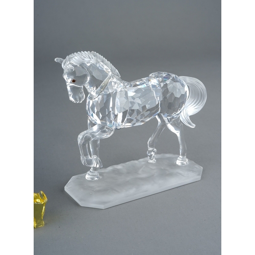 582 - Three Swarovski Crystal Society models to include: prancing Horse; Chinese Year of the Dragon 2012 a... 