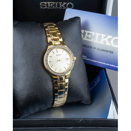 592 - A ladies Seiko gold-plated wristwatch, boxed; further assorted wristwatches (8)