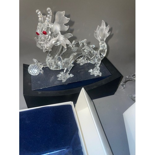 577 - Two Swarovski Collector Society crystal Fabulous Creatures to include: The Dragon 1997 and The Pegas... 