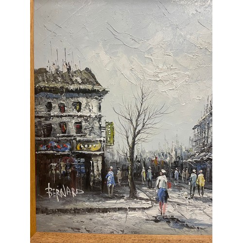 530 - Continental School (20th Century)
Street scene with figures
oil on canvas, 49 x 90cm
signed BERNARD ... 