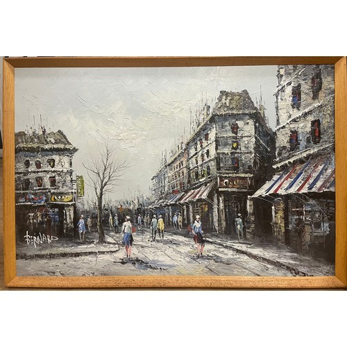 530 - Continental School (20th Century)
Street scene with figures
oil on canvas, 49 x 90cm
signed BERNARD ... 