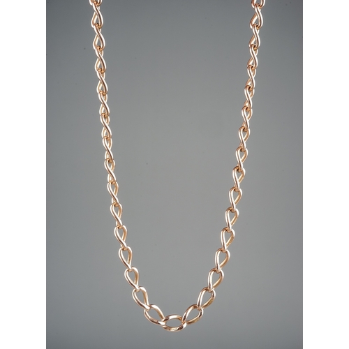 6 - A 9ct rose gold curb-link necklace, each link stamped '375', approx 42cm long, with later yellow gol... 