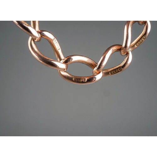 6 - A 9ct rose gold curb-link necklace, each link stamped '375', approx 42cm long, with later yellow gol... 