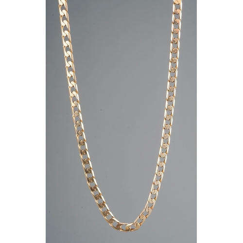 26 - A 9ct gold flat curb-link chain, approx 42cm long, approx 10.9g; together with a 9ct bracelet, 19.5c... 