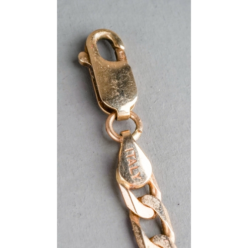 26 - A 9ct gold flat curb-link chain, approx 42cm long, approx 10.9g; together with a 9ct bracelet, 19.5c... 