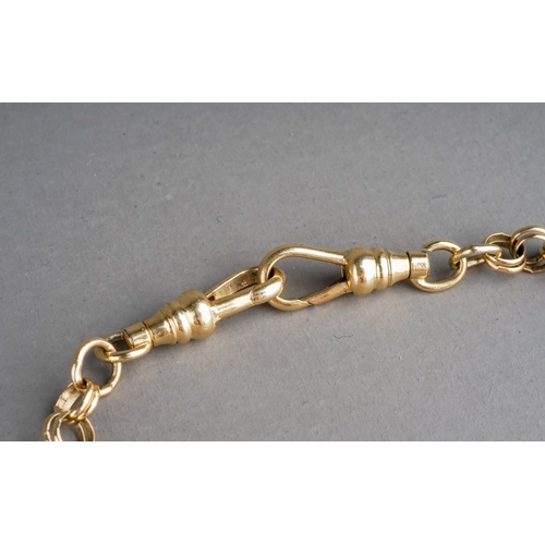 60 - A 9ct yellow gold necklace and bracelet, the necklace with T-bar approx 48cm long, bracelet approx 2... 