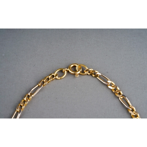 70 - An 18ct yellow gold figaro link necklace and bracelet, bracelet approx 20.3cm long, necklace approx ... 