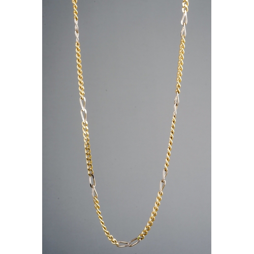 70 - An 18ct yellow gold figaro link necklace and bracelet, bracelet approx 20.3cm long, necklace approx ... 