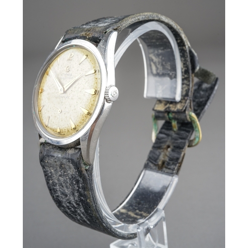 83 - A mid 20th century CYMA Navy Star gentleman's stainless steel wristwatch, gilt baton marks, on black... 