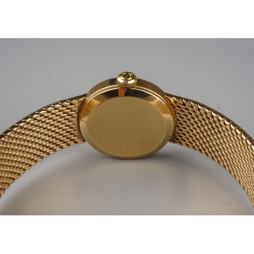 85 - A ladies 9ct yellow gold Omega wristwatch, 17mm circular champagne dial with baton indicators, integ... 