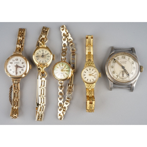 86 - A ladies 9ct yellow gold Bernex Incabloc wristwatch, integral 9ct gold strap, total gross weight app... 