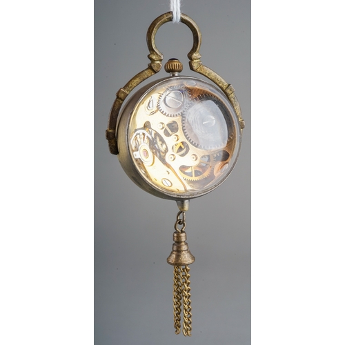 88 - A crystal ball pendant watch, stamped Omega