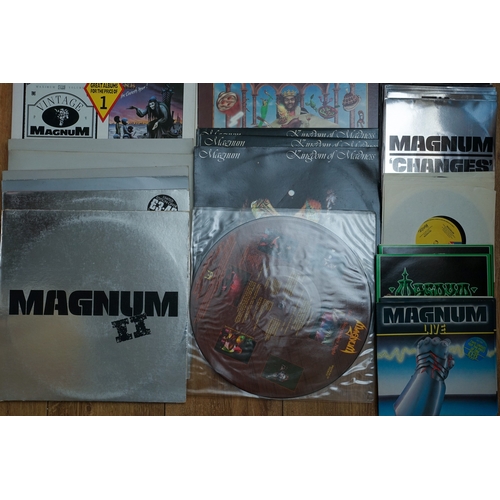 101 - MAGNUM Collection of LPs and 45s - Including some multiples of live invasion, Mirauder, Pic Disc, 7 ... 