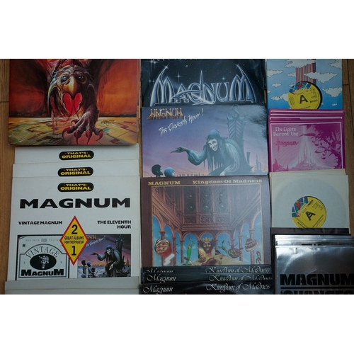 101 - MAGNUM Collection of LPs and 45s - Including some multiples of live invasion, Mirauder, Pic Disc, 7 ... 