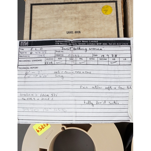 109 - E.L.O Video Tape Reels Two rare 2 inch video tapes for Elo`s Mr Blue Sky - date 7 / 2 / 78 with movi... 