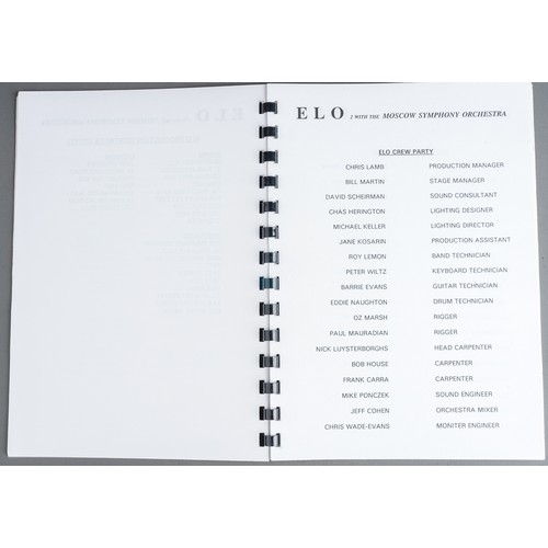 115 - E.L.O - Tour Itinerary and Photos. Original Tour Itinerary for UK Section of the world tour in 1991 ... 