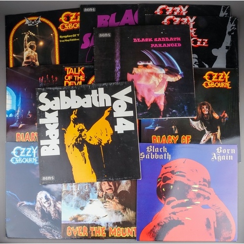 117 - BLACK SABBATH / OZZY OSBOURNE Memorabilia. A collection of vinyl lps / 12 inches and 7 inches. Inclu... 