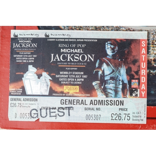 132 - JACKSONS Teen Night - Picture disc lp plus a used king of Pop ticket and a King of Pop tour pass.