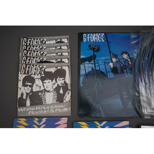 137 - Gary Moore`s G-Force Rare Tour Itineary collection with 9 picture disc record lps and 2 standard rel... 