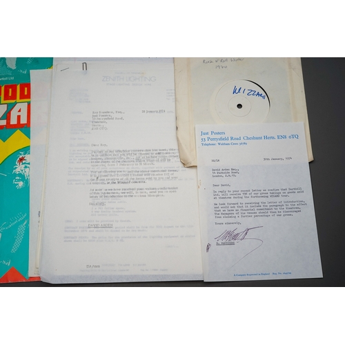 152 - ROY WOOD , Wizzard, Move & E.L.O ephemera. A collection of interesting paperwork relating to the tim... 