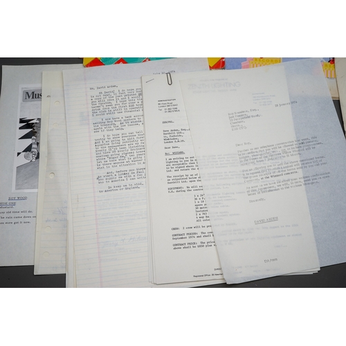 152 - ROY WOOD , Wizzard, Move & E.L.O ephemera. A collection of interesting paperwork relating to the tim... 