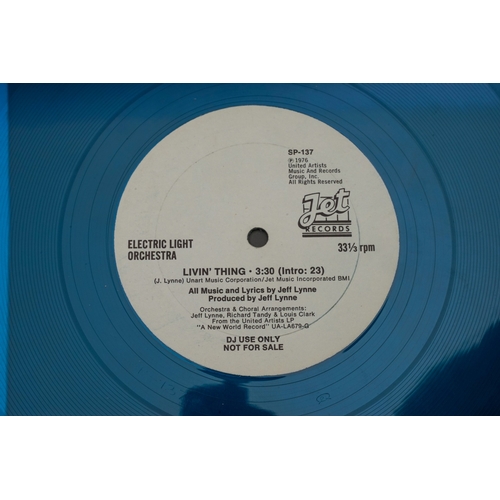 157 - E.L.O - 2 Promotional Records. 12 inch Livin` Thing usa dj use blue vinyl sp-137 very good plus . LP... 