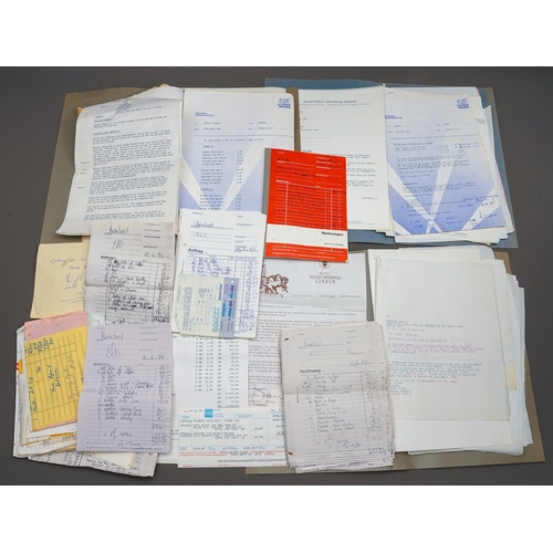 164 - E.L.O 1979 - 80 - 81 bills and more bills! Expenses book  receipts and other interesting ephemera an... 